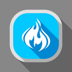Fire icon, square button