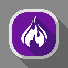Fire icon, square button