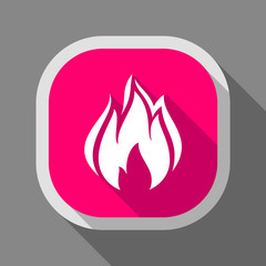 Fire icon, square button