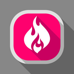 Fire icon, square button