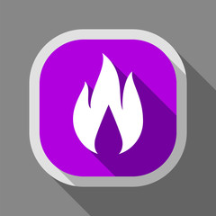 Fire icon, square button