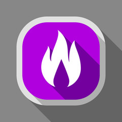 Fire icon, square button