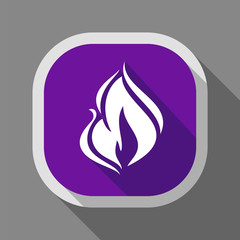 Fire icon, square button