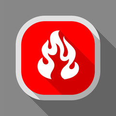 Fire icon, square button