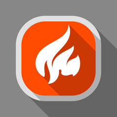 Fire icon, square button