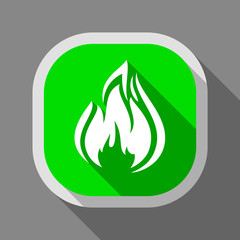 Fire icon, square button