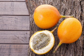 Passion fruit on the table - Passiflora ligularis