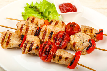 Grilled turkey skewer