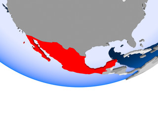 Fototapeta premium Mexico on globe