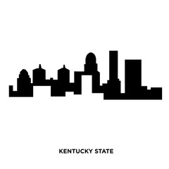 kentucky state silhouette on white background, in black