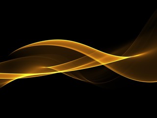  Abstract Golden Waves Background. Template Design 