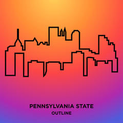 Obraz premium pennsylvania state outline on purple background