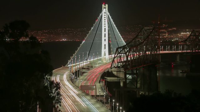 Night timelapse of Bay Bridge