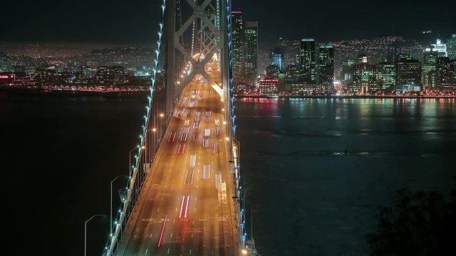Night timelapse of San Francisco‚ÄìOakland Bay Bridge