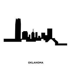 Obraz premium oklahoma silhouette on white background, in black