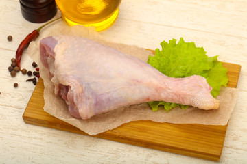 Raw turkey leg