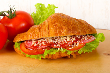 Croissant with meat