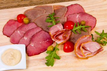 Sausages and ham assortment