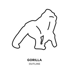 gorilla outline on white background