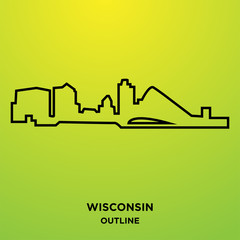 wisconsin outline on green background