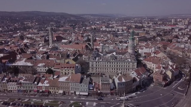 Aerial panorama of old town Sopron, Hungary. Original untouched LOG format.