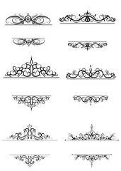 Vintage vector swirl frame set