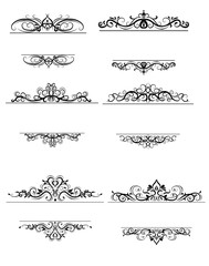 Vintage vector swirl frame set
