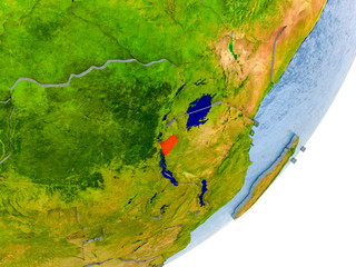 Map of Burundi on Earth