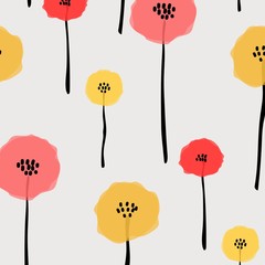 Pattern With Pastel Flower. Vector Illustration Background.	