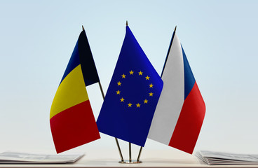 Flags of Chad European Union and Czech Republic