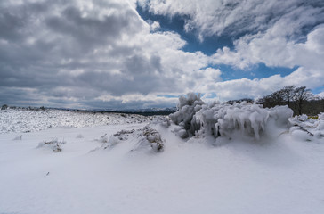 Frozen fields in Winter, Delika Orduna, Basque Country