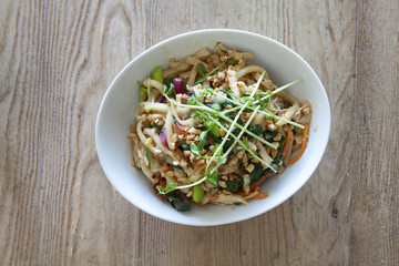 Chicken Peanut Udon Noodles