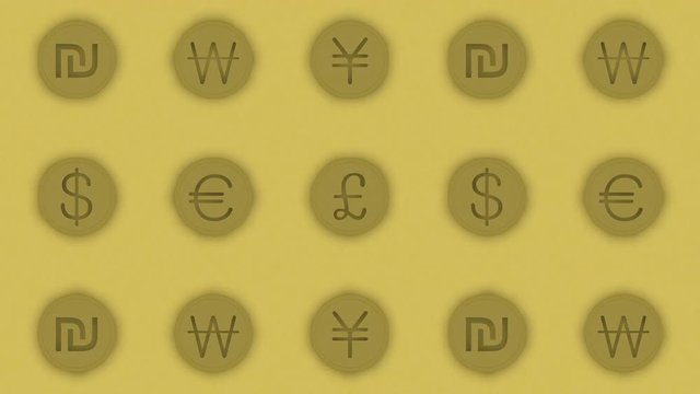 Currency symbols background, seamless looping