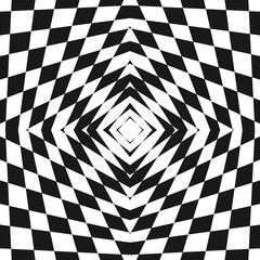 Vector black and white geometric checkered pattern. Abstract seamless texture. 3d pattern. Abstract pattern.