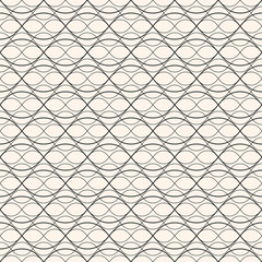 Subtle vector texture. Seamless pattern with thin curved lines, mesh. Lattice pattern. Fishnet pattern. Grid texture.