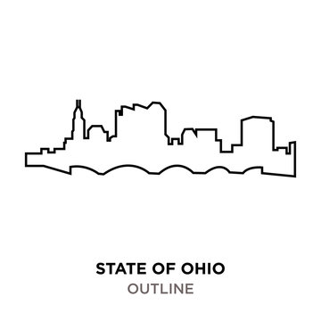 state of ohio outline on white background