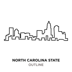 Fototapeta premium north carolina state outline on white background