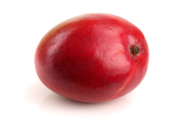 Mango fruit isolated on white background close-up without shadow
