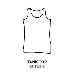 tank top outline on white background