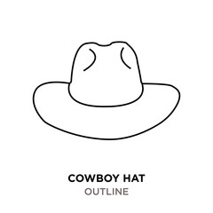 cowboy hat outline on white background