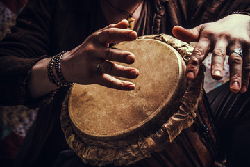 ethnic percussion musical instrument jembe - Powered by Adobe