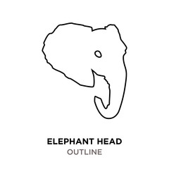 elephant head outline on white background