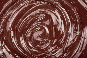 Melted chocolate swirl as a background closeup