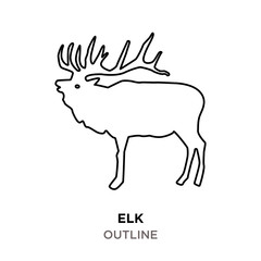 elk outline on white background