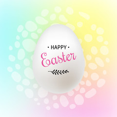 Happy easter. Egg on pastel gradient background.