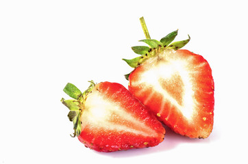 fresh strawberries isolated on white background