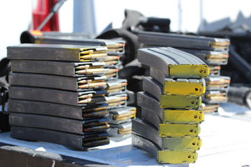 Stack of rifle ammunition
