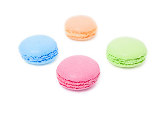 Colorful traditional french dessert macarons