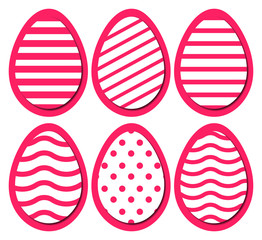 Set of Easter Egg Shaped Vectors with Shadows