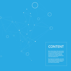 Fototapeta premium Polygonal abstract space background with connecting dots circles and lines